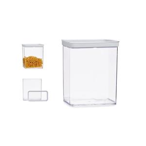 Voorraad bus - transparant - 3,3 liter - 21 x 10 x 23 cm - met deksel -voorraadbus/bakjes