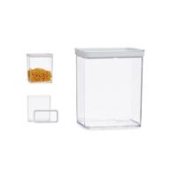 Voorraad bus - transparant - 3,3 liter - 21 x 10 x 23 cm - met deksel -voorraadbus/bakjes