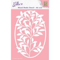Nellie's Choice • stencil a6 size frame with flower-branch