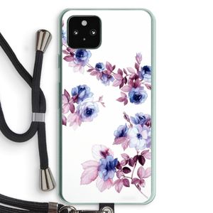 Waterverf bloemen: Pixel 5a 5G Transparant Hoesje met koord