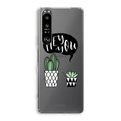 Hey you cactus: Sony Xperia 1 III Transparant Hoesje