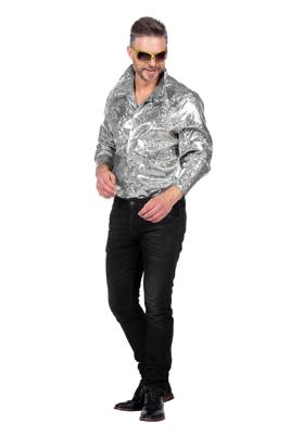 Party blouse disco zilver