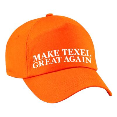 Verkleed feest pet - oranje - Make Texel Great Again - volwassenen