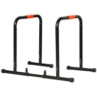 HOMCOM Dip bars fitness parallettes push up dip station verstelbaar fitness multifunctioneel staal zwart 89-99 x 62 x 72 cm