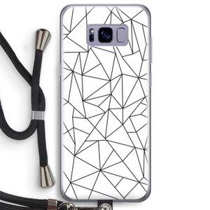 Geometrische lijnen zwart: Samsung Galaxy S8 Plus Transparant Hoesje met koord