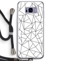 Geometrische lijnen zwart: Samsung Galaxy S8 Plus Transparant Hoesje met koord