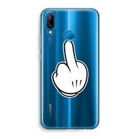 Middle finger white: Huawei P20 Lite Transparant Hoesje