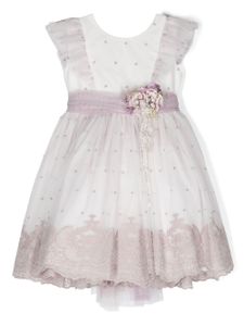 AMAYA robe en tulle à fleurs appliquées - Violet