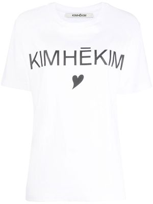 Kimhekim t-shirt en coton à logo imprimé - Blanc