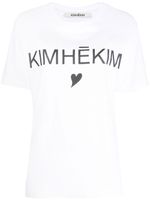 Kimhekim t-shirt en coton à logo imprimé - Blanc