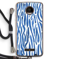 Blauwe nerven: Motorola Moto Z Force Transparant Hoesje met koord