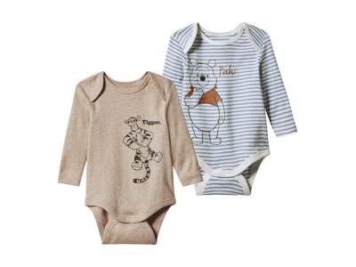 Set van 2 baby rompers (Grijs/beige/gestreept, 74/80) Set van 2 baby rompers (Grijs/beige/gestreept, 74/80)