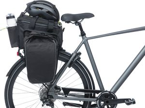 Basil miles xl pro bagagedragertas - waterdicht - sportief - zwart/lime - 9-36l - mik/rt adapterplaten