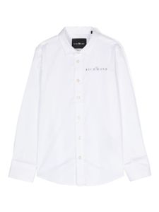 John Richmond Junior chemise en coton à logo imprimé - Blanc