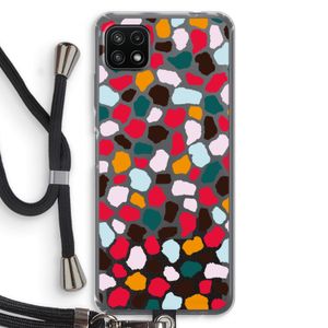 Colored Giraffe: Samsung Galaxy A22 5G Transparant Hoesje met koord