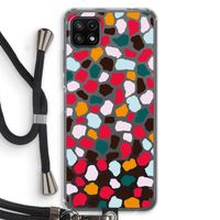 Colored Giraffe: Samsung Galaxy A22 5G Transparant Hoesje met koord