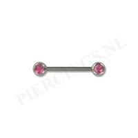 Tepelpiercing kristal roze
