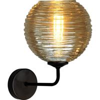 Masterlight WandlampQuinto zwart met gestreept glas - 3261-05-05-6