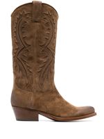 Sartore bottes d'inspiration western en daim 45 mm - Marron