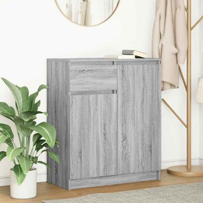 Dressoir met lade 71x35x84 cm spaanplaat grijs Sonoma