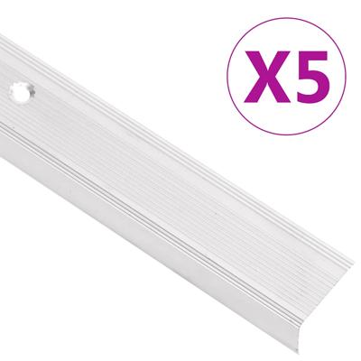 Trapneuzen L-vormig 5 st 100 cm aluminium zilverkleurig