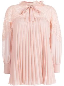 SHIATZY CHEN blouse plissée à col en dentelle - Rose