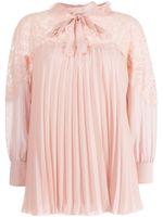 SHIATZY CHEN blouse plissée à col en dentelle - Rose