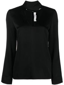 Victoria Beckham blouse satiné à franges - Noir