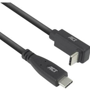 ACT USB 3.0 10Gbps 60W USB Type-C® (recht) naar USB Type-C® (haaks boven/beneden) kabel, 1 meter USB