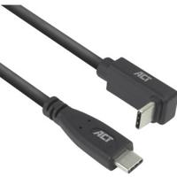ACT USB 3.0 10Gbps 60W USB Type-C® (recht) naar USB Type-C® (haaks boven/beneden) kabel, 1 meter USB