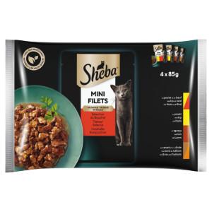 Sheba Mini Filets Traiteur Selectie in saus natvoer kat (zakjes 85 g) 4 x 85 g