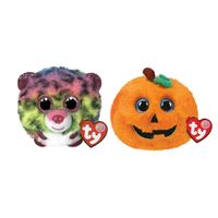 Ty - Knuffel - Teeny Puffies - Dotty Leopard & Halloween Pumpkin - thumbnail