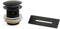 Blue Label Universeel Flow bad click-waste met overloop mat zwart
