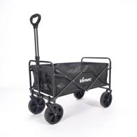 Venec Opvouwbare Bolderkar - Lichtgewicht en Robuust - Max. Draagvermogen 150 kg - Compact Ontwerp 87 x 54 x 76 cm - Verstelbare Stang - Massieve Banden - Inclusief Bidonhouder - Zwart