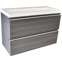 Wiesbaden Shall Badkamer Onderkast 80x36 cm Grijs Houtnerf