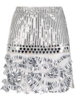 Alberta Ferretti minijupe à sequins - Argent