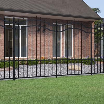 VidaXL Tuinhek met spijlpunten 190 cm gepoedercoat staal zwart