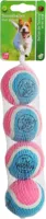 Boon hondenspeelgoed tennisbal squeak s blauw/roze net a 4 stuks