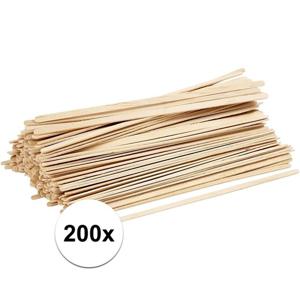 200x stuks houten knutselhoutjes 19 x 0.6 cm - knutselstokjes/ijsstokjes - Houten hobbymaterialen