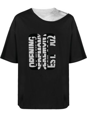 Opening Ceremony t-shirt à double col - Noir