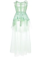 Maison Margiela robe-bustier longue en tulle - Vert