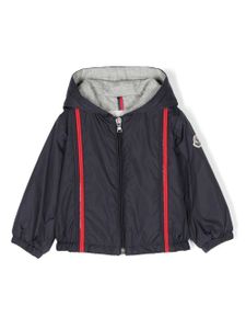 Moncler Enfant veste à patch logo - Bleu