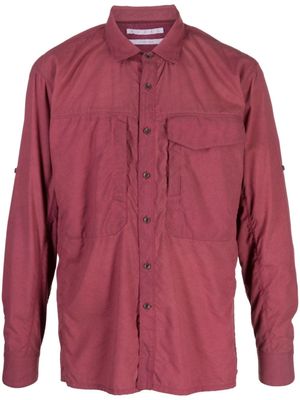 RANRA chemise boutonnée à col italien - Rouge