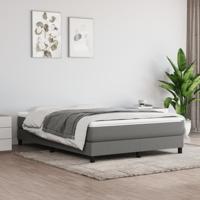 Boxspring met matras stof donkergrijs 140x190 cm