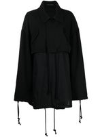 Yohji Yamamoto cape à lien de resserrage - Noir