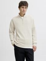 Jack & Jones Jprblamilano Stitch Knit Half Zip Sn Trui Cloud Dancer Melange