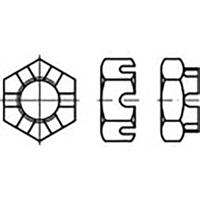 TOOLCRAFT TO-6861249 Kroonmoeren M20 DIN 937 Staal 25 stuk(s)