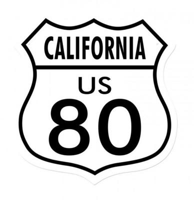 California US 80 Straatbord Zwaar Metalen Bord 38 x 38 cm