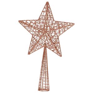 Cosy &amp; Trendy Kerstboompiek - glitter - ster - bruin - 28 cm   -
