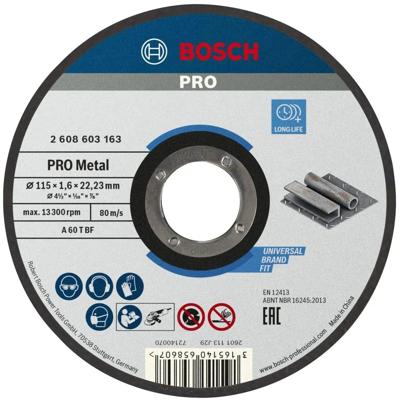 Bosch Professional Doorslijpschijf PRO Metal 115x22,23mm VE=1 - 2608603163